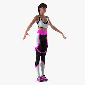3D Woman in Sportswear T-Pose